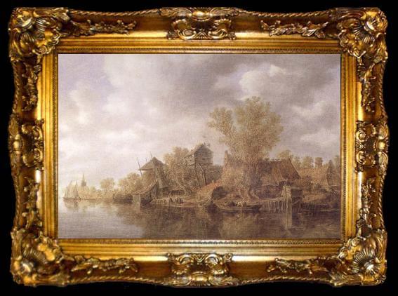 framed  Jan josephsz van goyen River Landscape, ta009-2